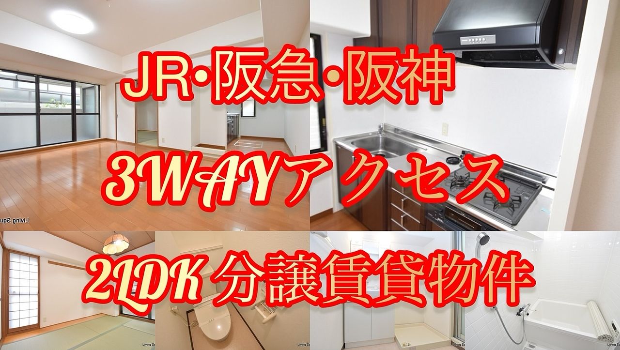 阪神・阪急・JRの3WAYアクセス可！2LDKの分譲賃貸